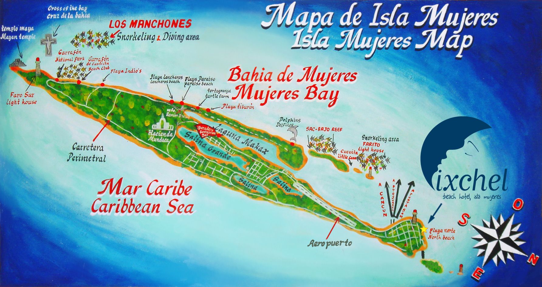 Mapa Playa Paraiso Isla Mujeres Mi Cancun.