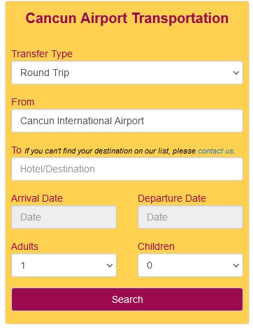 reserva traslado cancun aeropuerto