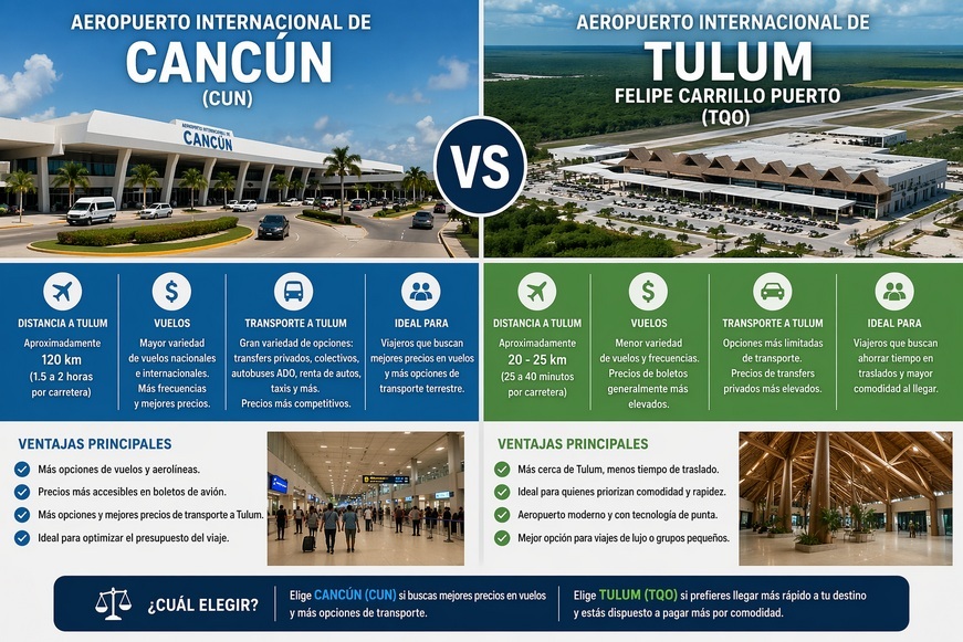 a cual aeropuerto llegar para visitar tulum